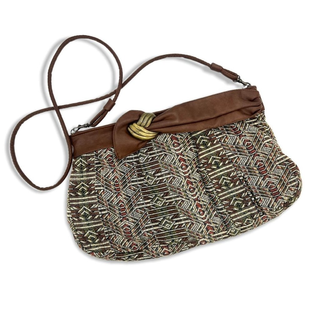 Woven Grunge Hippie Patterned Clutch Purse Bag Carpetbags of America Vintage 90s